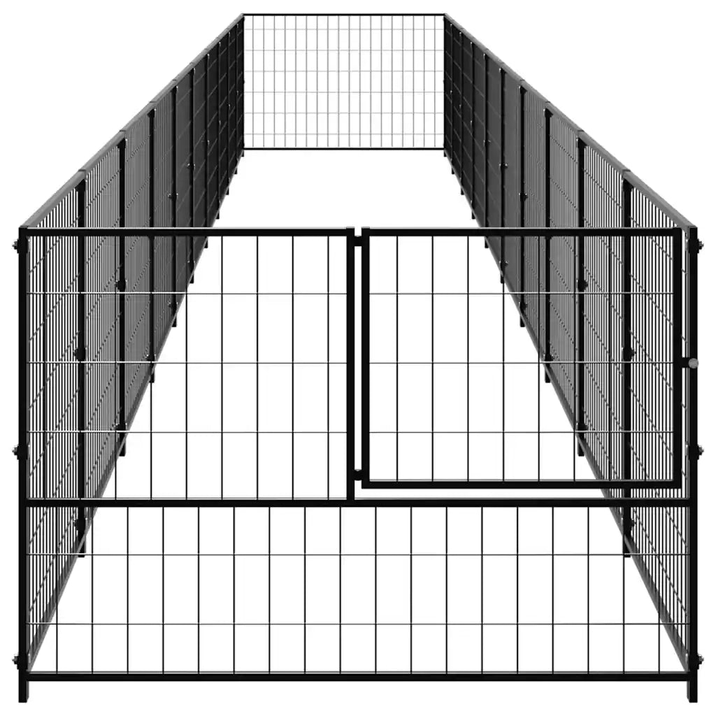 Gabbia per Cani Nera 10 m² in Acciaio 3082100