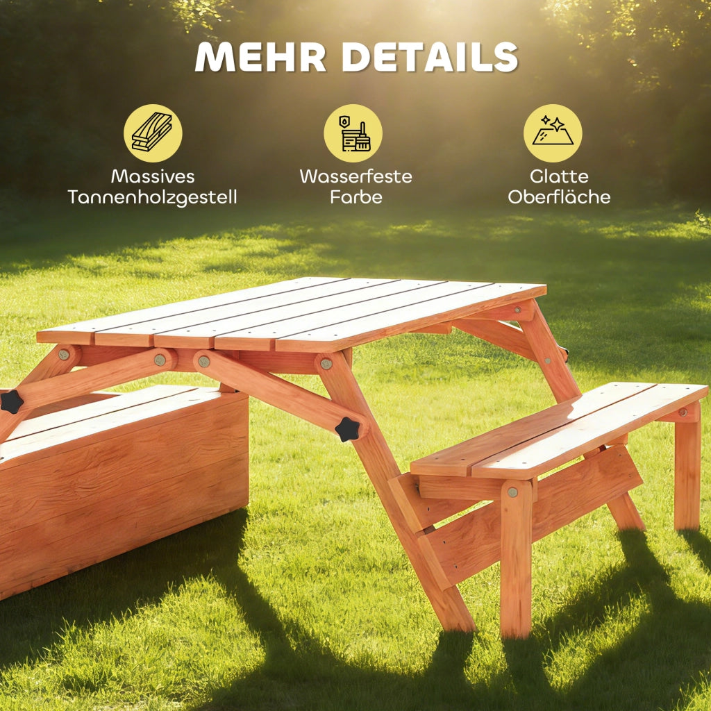 Sandbox con tetto e tavolo da picnic ¨C zephmum ¨C in legno 184x110x120 cm marrone