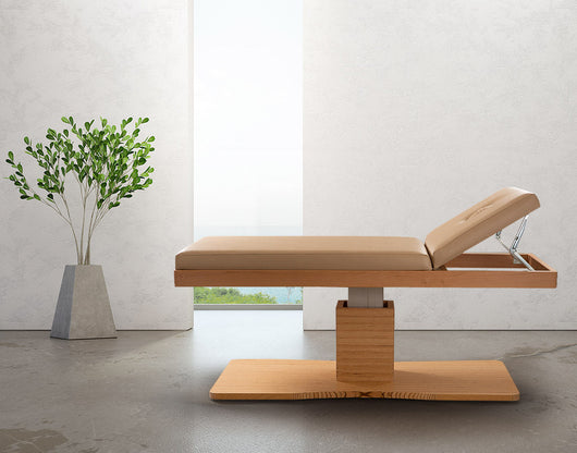 Lettino da Massaggio Fisioterapia Elettrico 2 Sezioni 190x70x60/90cm Benotti Brisbane Beige