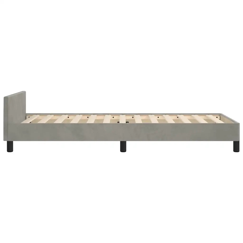 Giroletto senza Materasso-Struttura Letto Grigio Chiaro 90x200 cm Velluto 366002