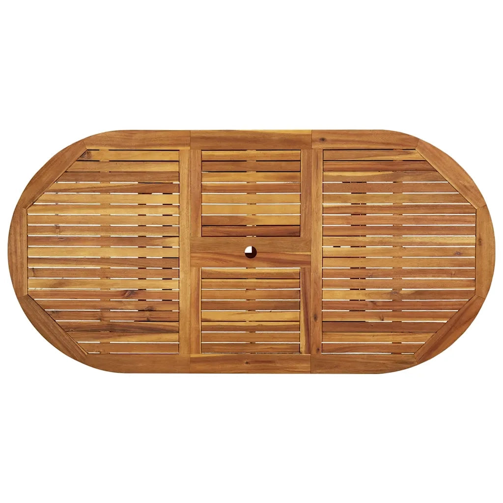 Set Pranzo da Giardino 7pz Legno Massello di Acacia e Textilene
