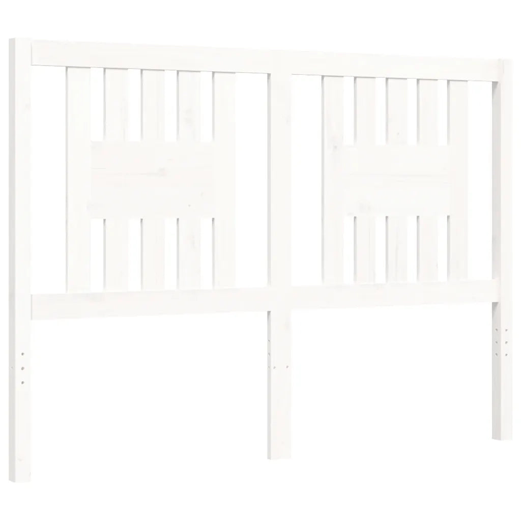 Giroletto con Testiera-Struttura Letto con testiera Bianco Small Double Legno Massello 497919