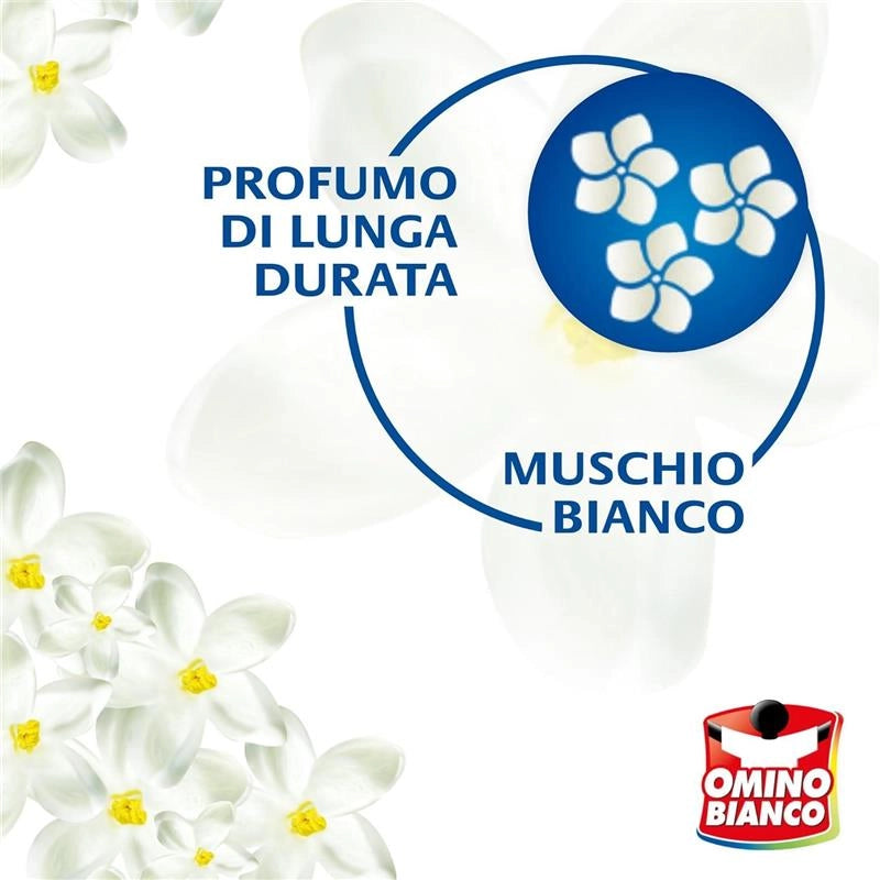 OMINO BIANCO IDROCAPS DETERSIVO LAVATRICE IN CAPSULE SCIOGLI MACCHIE 30 LAVAGGI PER BASSE TEMPERATURE MUSCHIO BIANCO