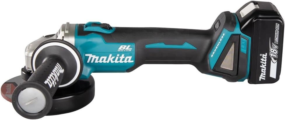 Makita DGA504RMJ - Mini-amoladora a bateria 18V 125 mm litio-ion 4.0 Ah 8500 rpm motor BL
