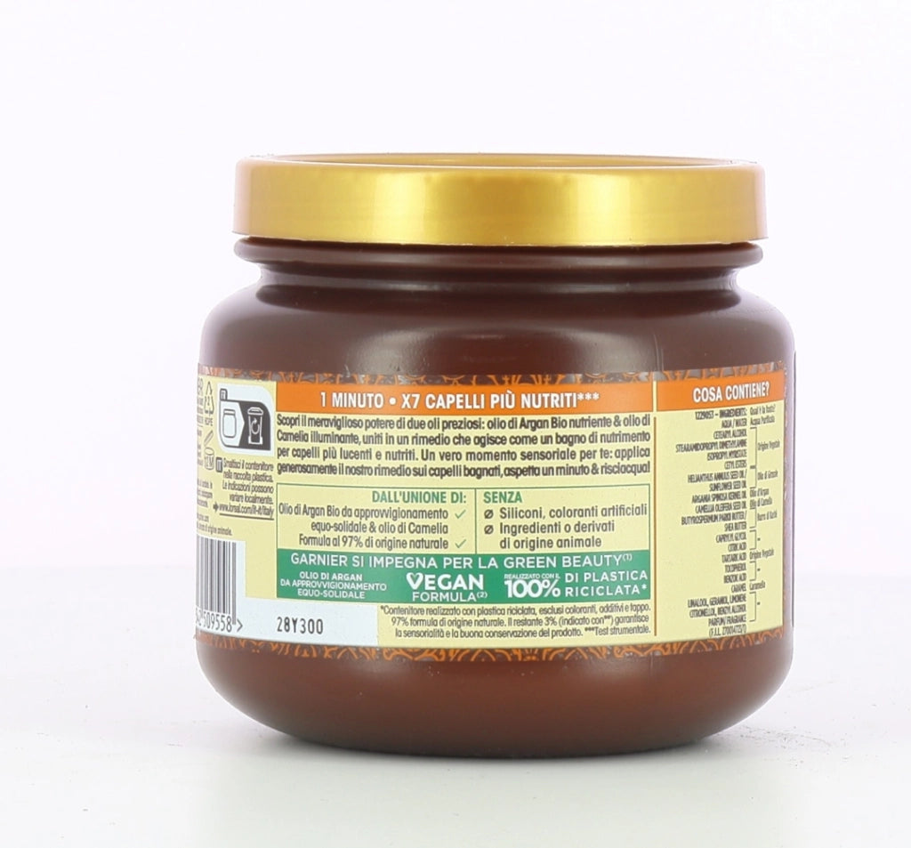 GARNIER ULTRA DOLCE 3 MASCHERE NUTRIENTE PER CAPELLI SECCHI E SPENTI AZIONE IN 1 MINUTO CON GLI OLI MERAVIGLIOS 340 ML