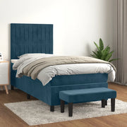 Giroletto a Molle con Materasso Blu Scuro 80x200 cm in Vellutocod mxl 99271
