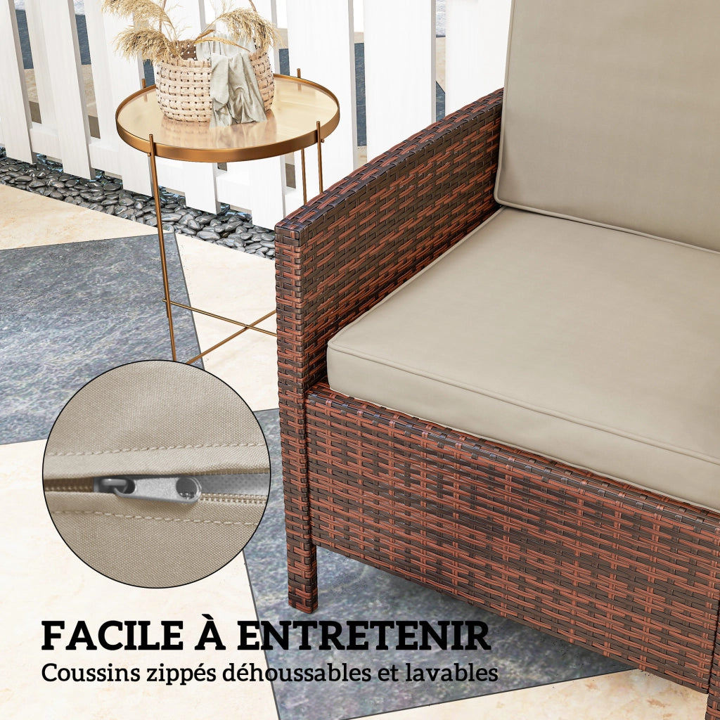 Cuscini per Poltrona da Giardino ¨C zephmum ¨C 56x52/56x46 cm, Kaki, Poliestere, Detersibili