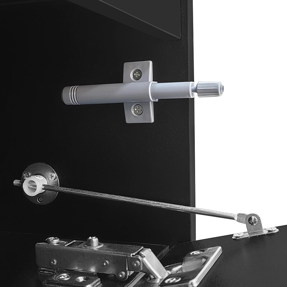 Mobile TV LED - Xylo - Nero lucido/piedi bianchi con striscia luminosa