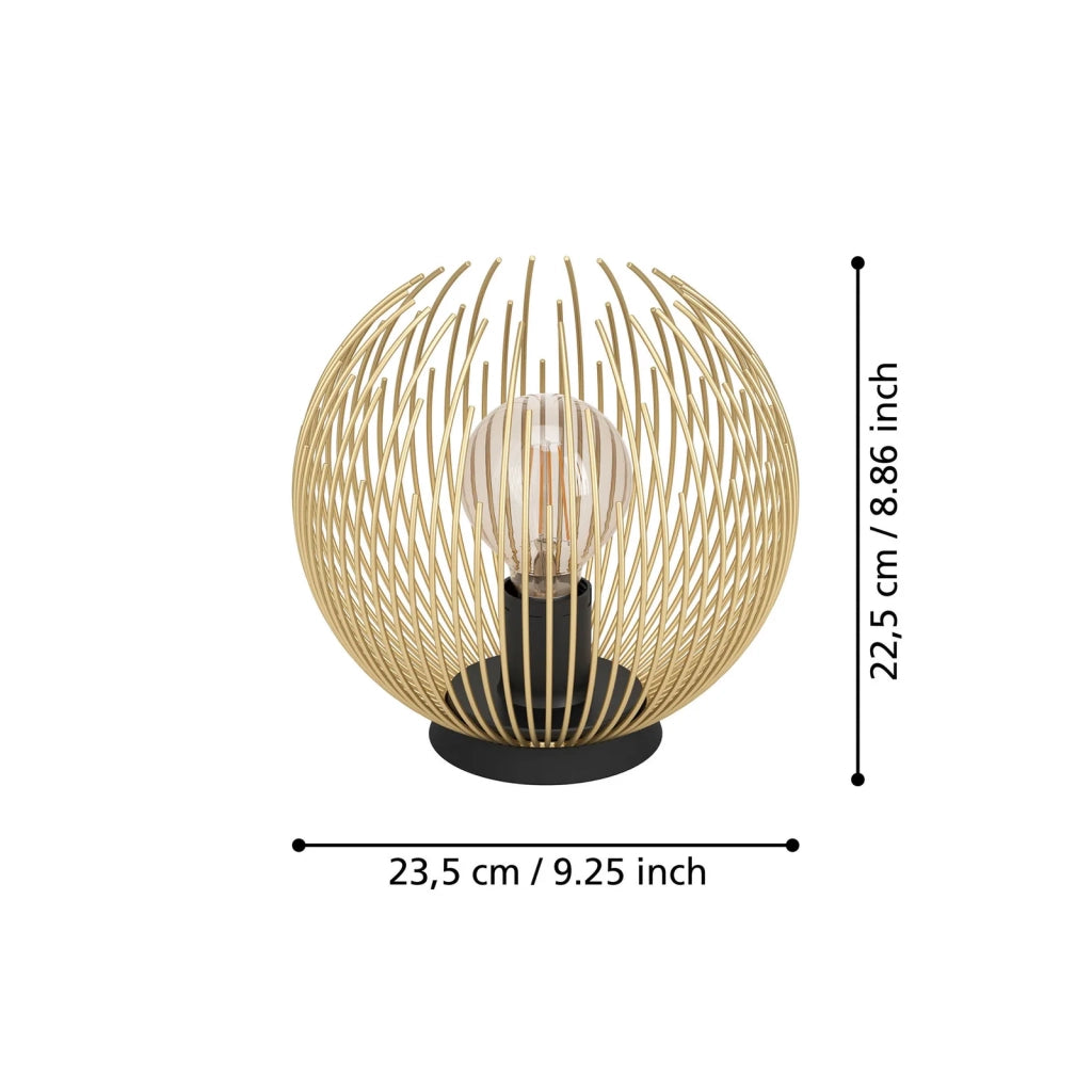 Abatjour Industrial-Nordico Acciaio Nero E Oro 1 Luce E27