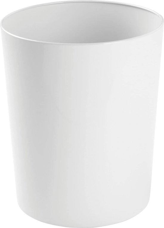 Bacetto per rifiuti - per la stanza da bagno - per uso domestico e ufficio - acciaio inox/metallo - Bianco