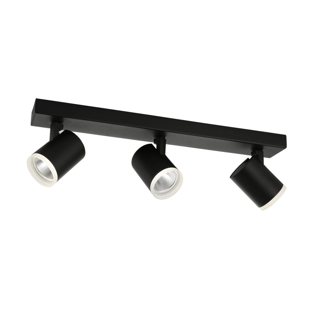 Faretto soffitto Helvia Italux 3 luci nero LED 15W