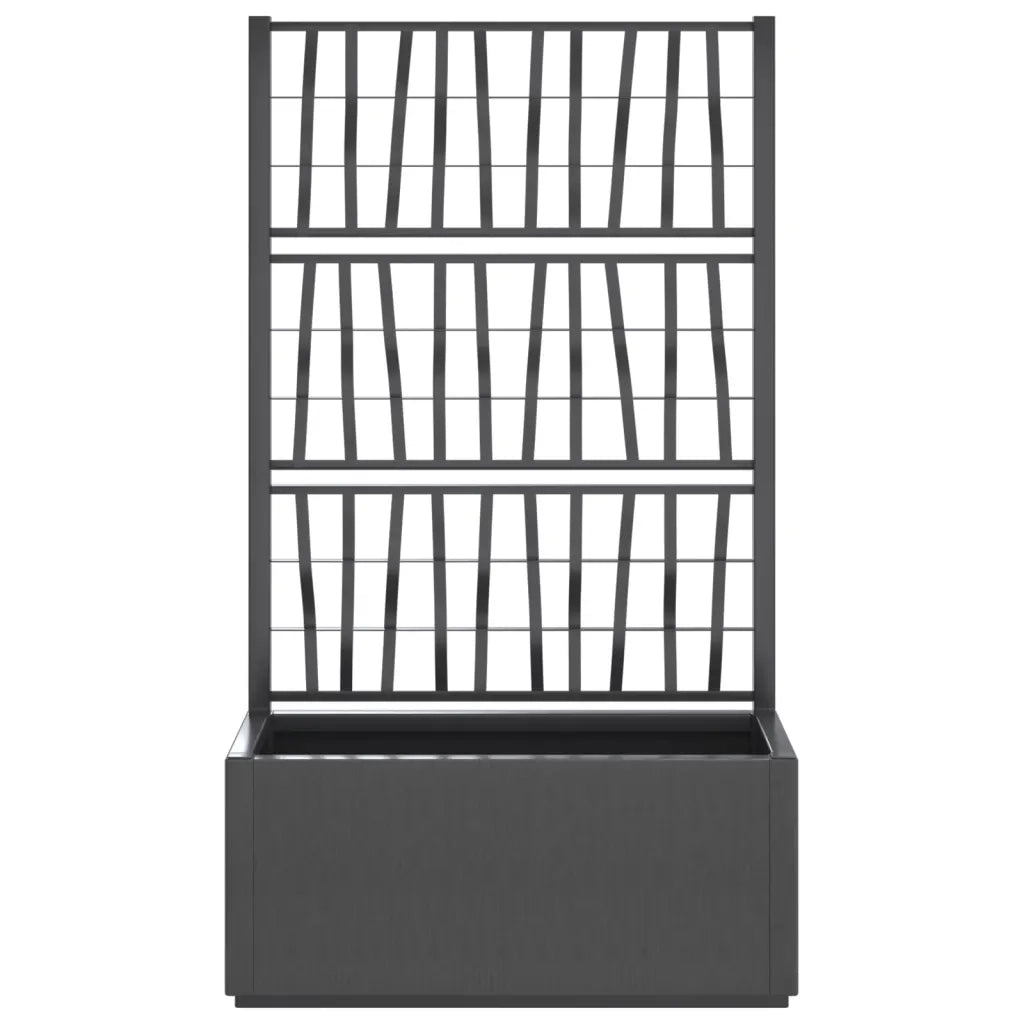 Fioriera | Cassetta per fiori | Vaso da Giardino con Traliccio Grigio Scuro 80x36x140 cm PP