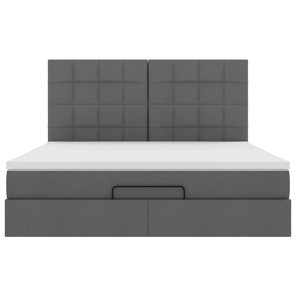 Struttura Letto Pouf con Materasso 180x200 cm in Tessuto