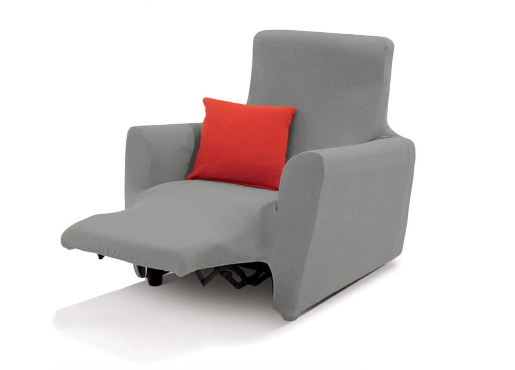 Copripoltrona Reclinabile Easy Long Sofa Cover In Tinta Unita - Poltrona - Grigio 175