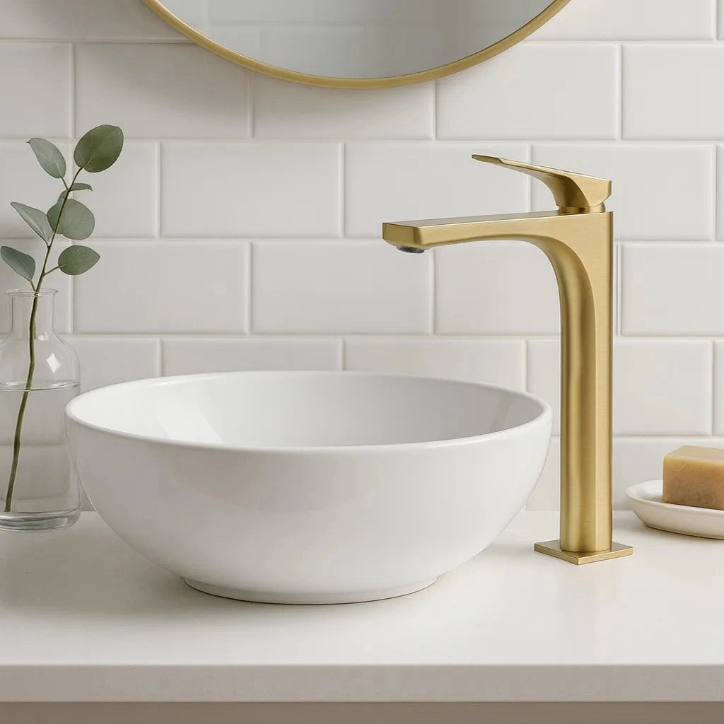 Rubinetto Da Lavabo Premium Rea Joe Brush Gold High