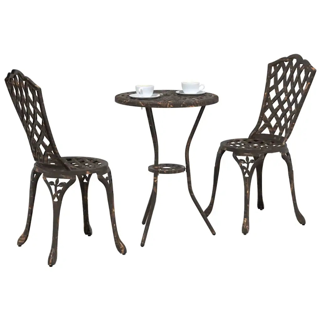 Set Bistro da Giardino 3 pcs Bronzo Alluminio 42002390