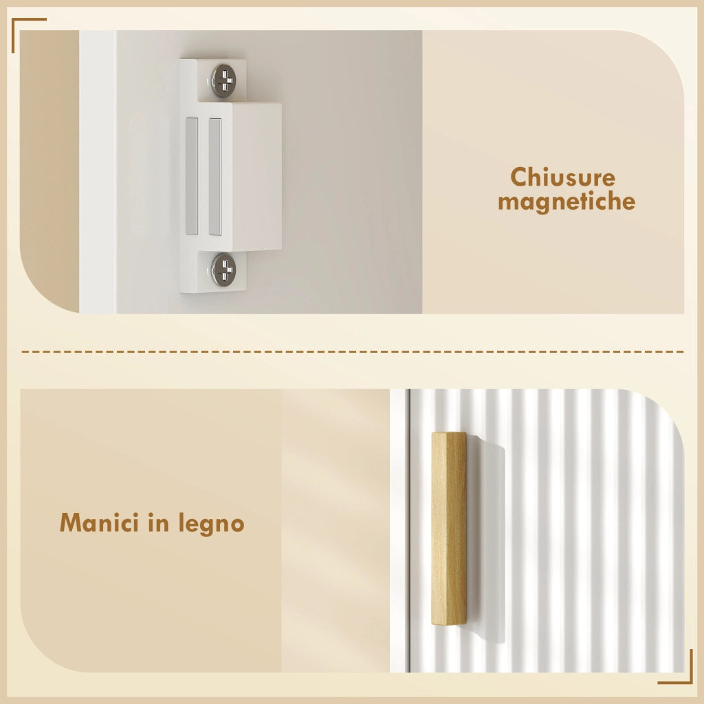 Armadietto Bagno con Cassetto e Ripiani Regolabili ¨C zephmum ¨C Bianco 172 cm