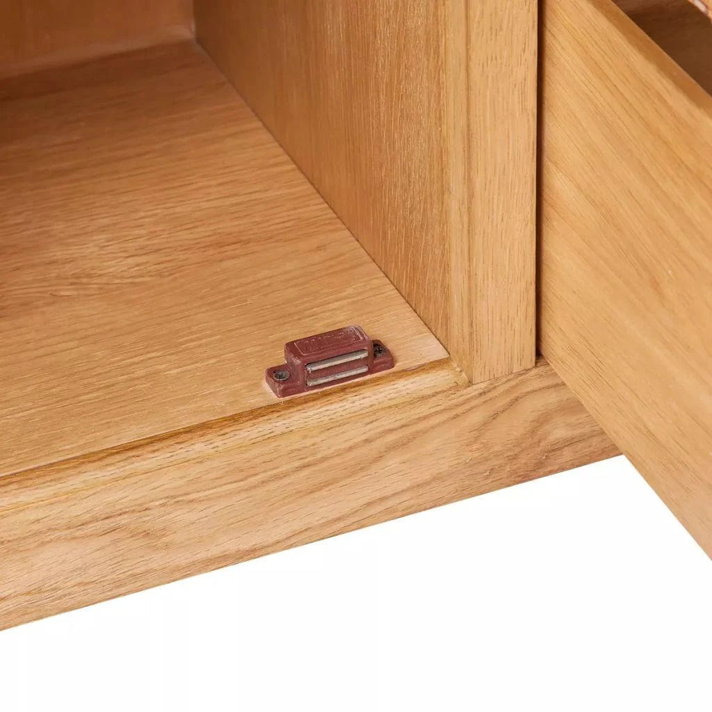 Buffet credenza mobiletto consolle mobile contenitore con 3 cassetti 110 cm legno massello di rovere 4402244