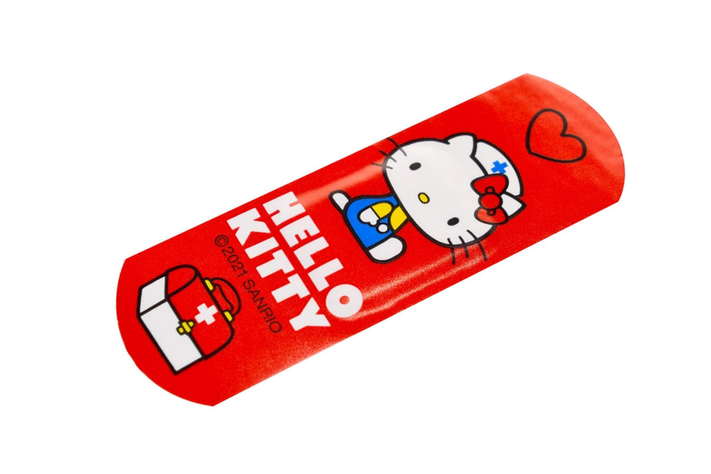 Set 12 Box Hello Kitty per Bambini con 24 Cerotti Ciascuno 2 Misure in Metallo