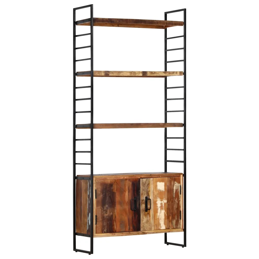 Libreria a 4 Livelli Legno Massello di Recupero 80x30x180 cm 284419