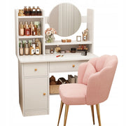 Toeletta Trucco Bianca 80x34x125 cm Ideale per Camera da Letto