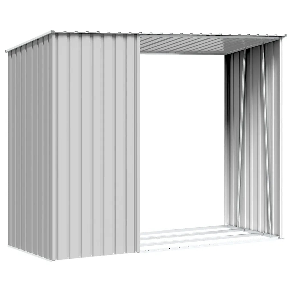Capanno per Legna Grigio 245x98x159 cm in Acciaio Zincato 46294