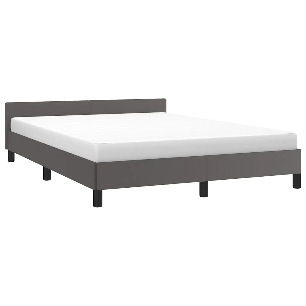 Giroletto con Testiera senza Materasso Grigio 140x190 cm 347499