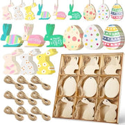 Decorazioni di Pasqua in legno - 36 pezzi - uova per decorare e dipingere - ornamenti appesi - attività di Pasqua - regalo per Pasqua.