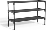 Organizzatore per scarpe con 3 livelli in metallo - spazievitore e ripiegabile per 12 pair di scarpe - organizzatore per ingresso, soggiorno e camera da letto.
