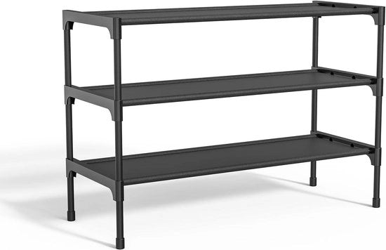 Organizzatore per scarpe con 3 livelli in metallo - spazievitore e ripiegabile per 12 pair di scarpe - organizzatore per ingresso, soggiorno e camera da letto.