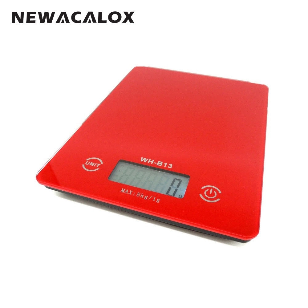 Trade Shop - Bilancia Digitale Lcd Piatto Ripiano In Vetro Da Cucina 5kg Da1gr A 5kg Touch -