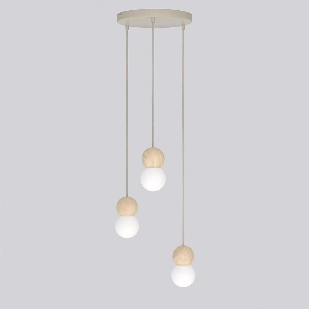 Lampada a sospensione LOOP in acciaio moka e legno naturale