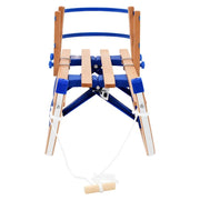 Slittino da Neve Pieghevole in Legno con Schienale 119 cm 91458