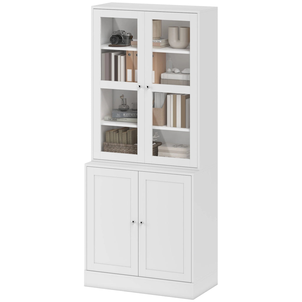 Libreria con 4 Ante e Ripiani Regolabili ¨C Xylo ¨C Bianco 76x40x178,5 cm