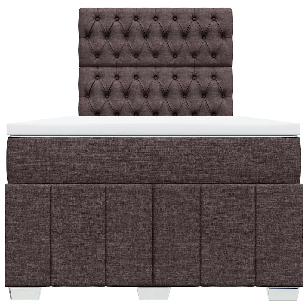 Giroletto a Molle con Materasso Marrone Scuro 120x190cm Tessuto 3291617
