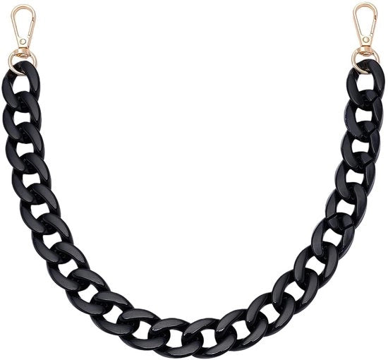 Cinturino per Borsa 45 cm - Cinturino in Acrilico - Cinturino Nero - Cinturino con Chiusura a Rotella - Cinturino per Borsa - Aspetto Elegante - Cinturino per Borsa con Chiusura a Rotella