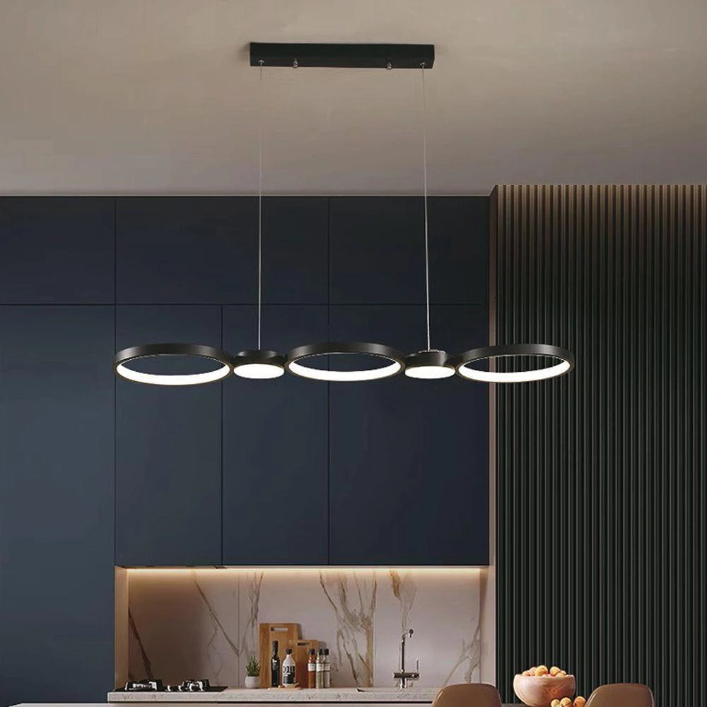 Lampada a sospensione LED anelli nera 38W 4000K V-TAC