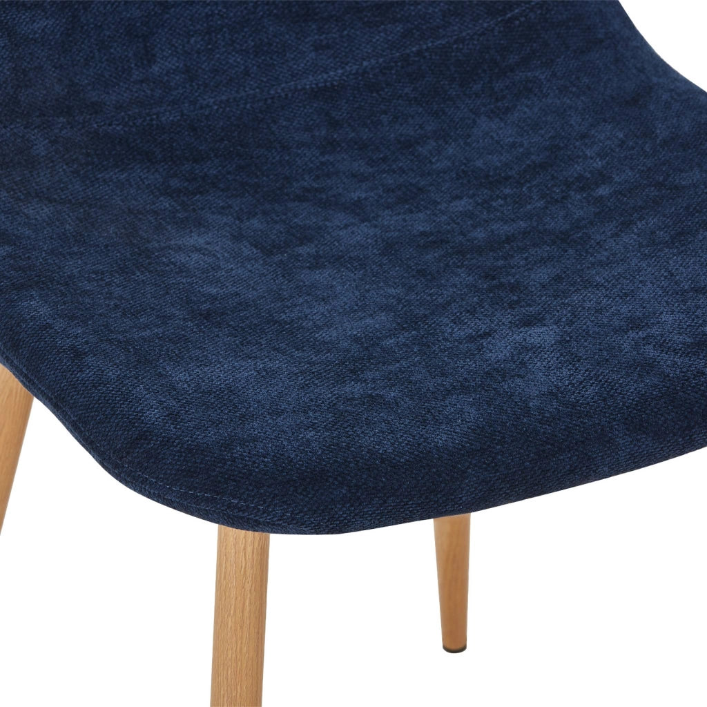 Set di 2 sedie decorazione in legno e tessuto, blu