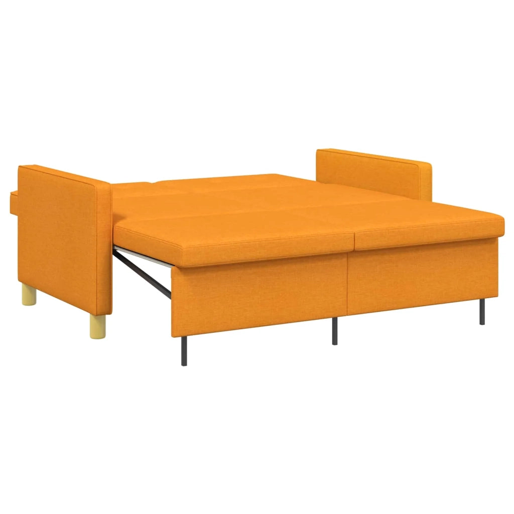 Divano Letto Estraibile Giallo Scuro Tessuto
