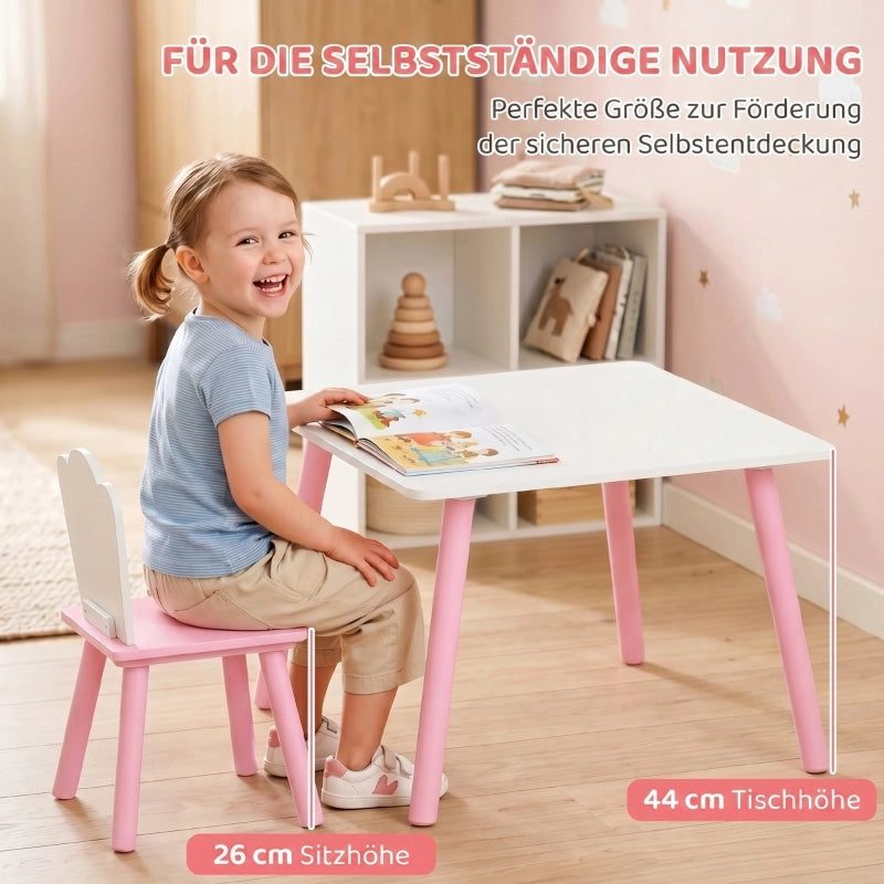 TAVOLO E SEDIE Set da 3 pezzi 1 tavolo 2 sedie Rosa Legno ingegnerizzato
