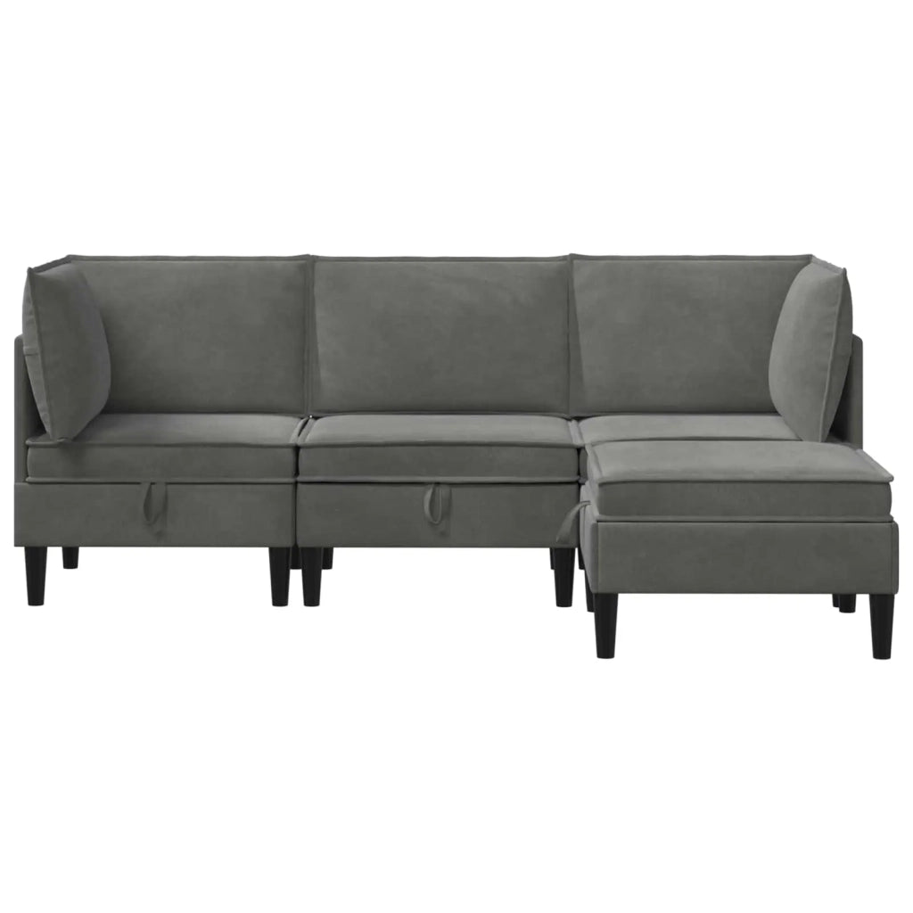 Set di mobili per il soggiorno 4 pcs Grigio Scuro Velluto 3413735