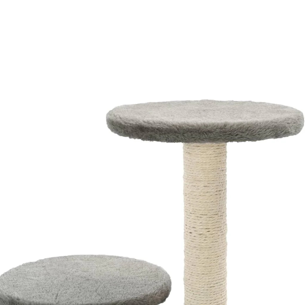 Tiragraffi albero per gatti cuccia per gatti peluche in sisal 60 cm grigio 3702218