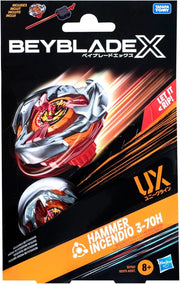 Beyblade X, Hammer Incendio 3-70H,Starter Pack, beyblade con lanciatore, Hasbro Eta 8+