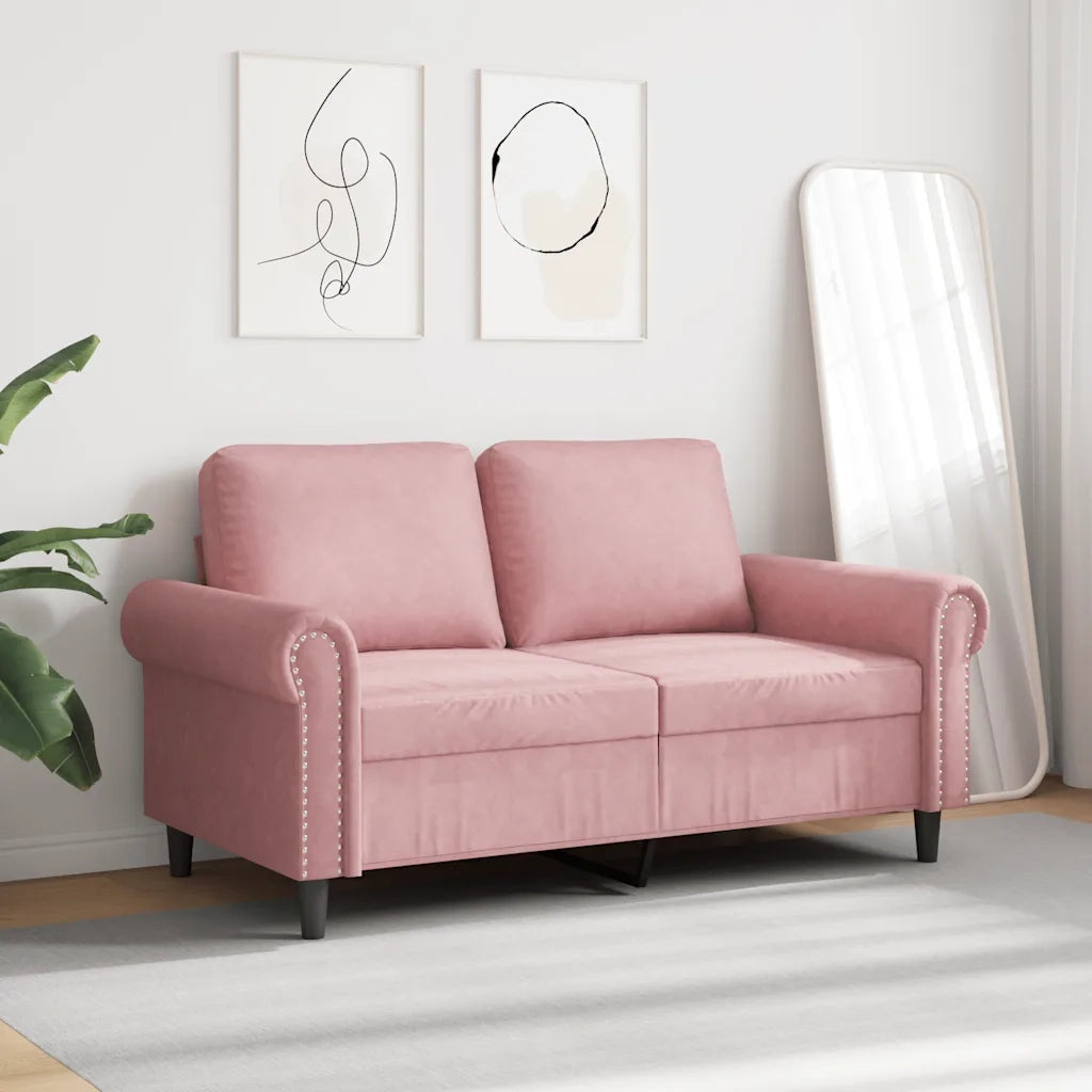 Divano a 2 Posti Rosa 120 cm in Velluto 359522