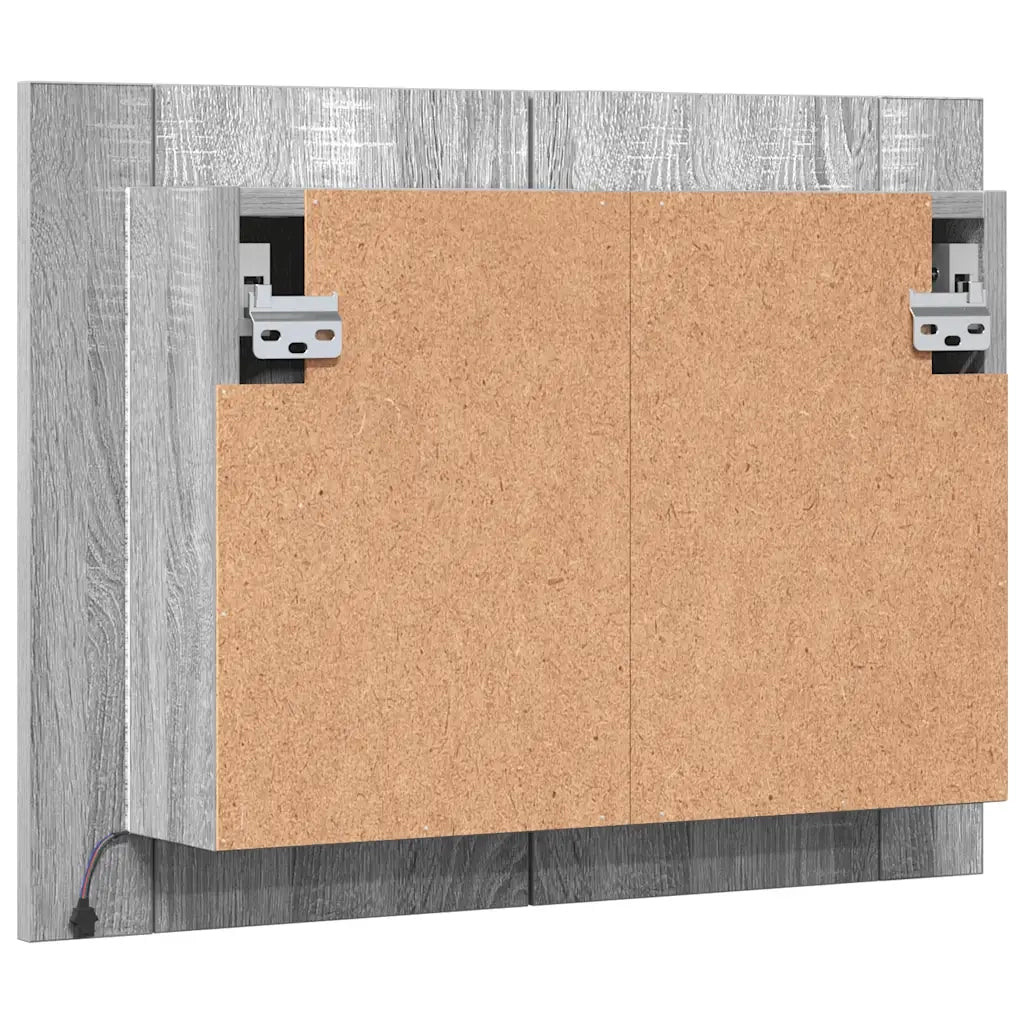 Mobile Specchio LED Grigio Sonoma 60x12x45cm Legno Multistrato cod mxl 73159