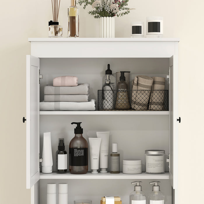 Mobile Sopra WC con Armadietto 65x22x161 cm in Legno Bianco