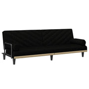 Divano letto con braccioli 205 x 89 x 70 cm in tessuto nero 02_0021017