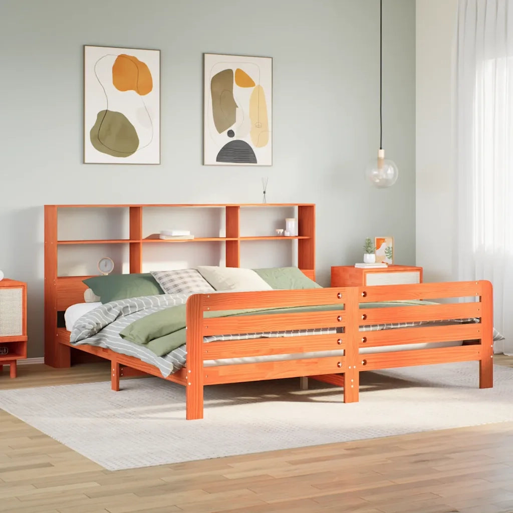 Giroletto senza Materasso Marrone Cera 180x200 cm Legno di Pino 3309934