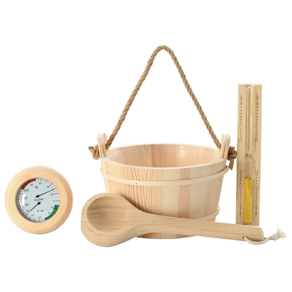 Set di Accessori per Sauna 4 pcs Marrone 42023676