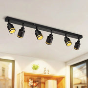ZMH Faretto da soffitto neri 6 luci GU10 metallo orientabili moderni per camera letto sala pranzo senza lampadina
